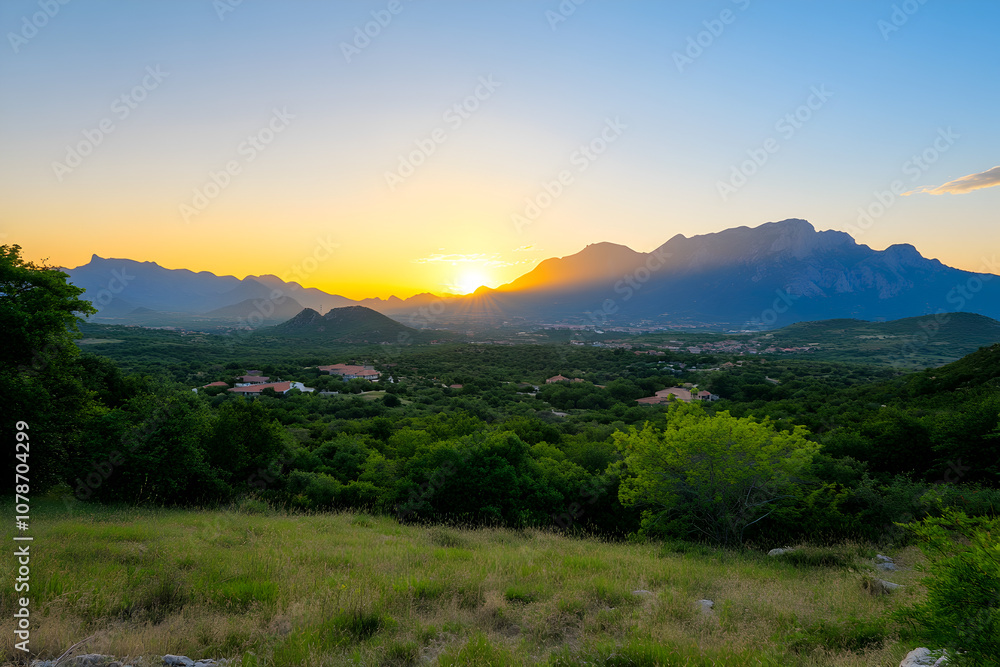 A beautiful sunset over a mountain range, with a clear sky perfect for astronomy observation. A picturesque natural landscape.
A beautiful sunset over a mountain range, with a clear sky perfect for astronomy observation. A picturesque natural landscape.
