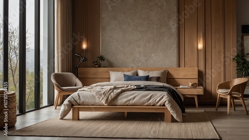 minimalist japandi style bedroom