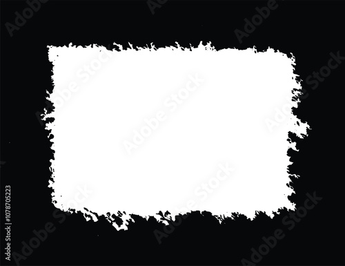 Square border black vector collection. Abstract grunge frame burned paper. Social media template paper tear. Mask grunge images paint splatter brush texture. Grunge border, dirty and damaged backdrop 