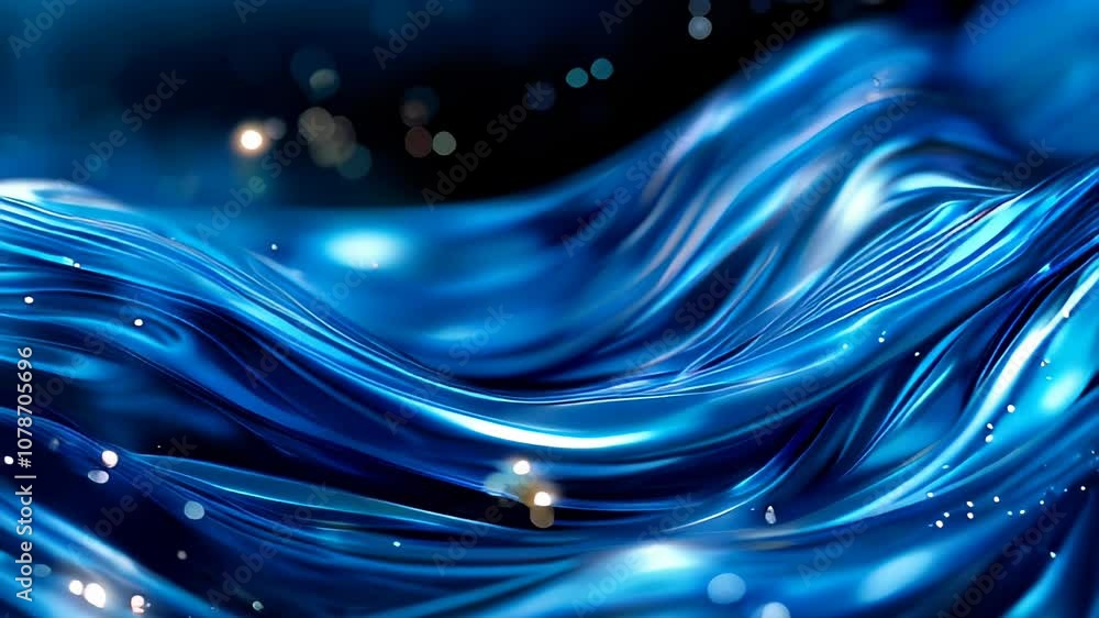 Experience the beauty of blue water waves flowing gracefully, enhanced by sparkling highlights and flowing motion Experience the beauty of blue water waves flowing gracefully, enhanced by sparkling highlights and flowing motion