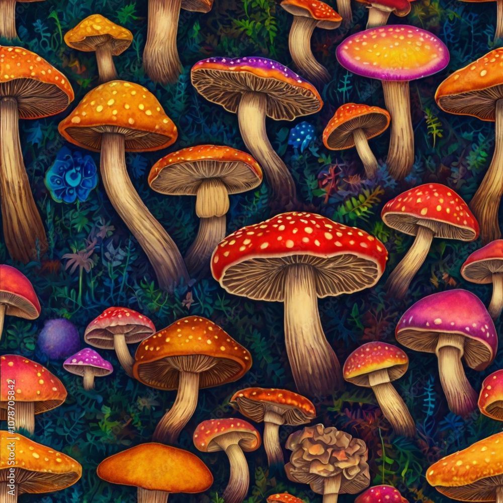 group of mushrooms group of mushrooms