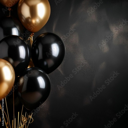 Black Friday with gold ballons