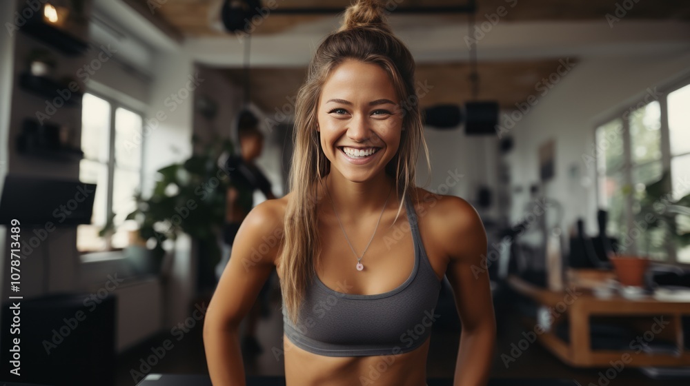 Captivating Beauty: A Young Woman's Journey to Healthy Living - Filming her Fitness Vlog at Home Captivating Beauty: A Young Woman's Journey to Healthy Living - Filming her Fitness Vlog at Home