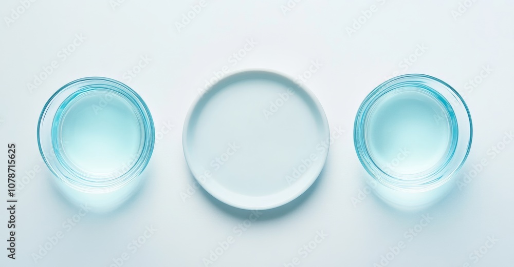 Glass beakers filled with light blue liquid. Different laboratory glassware. Isolated on white background
Glass beakers filled with light blue liquid. Different laboratory glassware. Isolated on white background