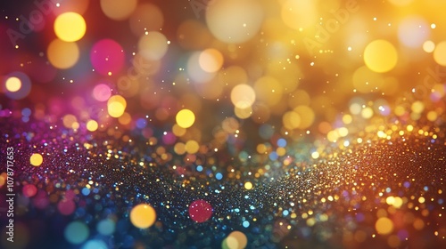 Vibrant Bokeh Effect with Warm Colors on a Dark Background