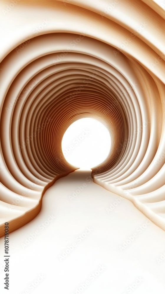 Obraz premium 端に明るい光がある抽象的なトンネル。