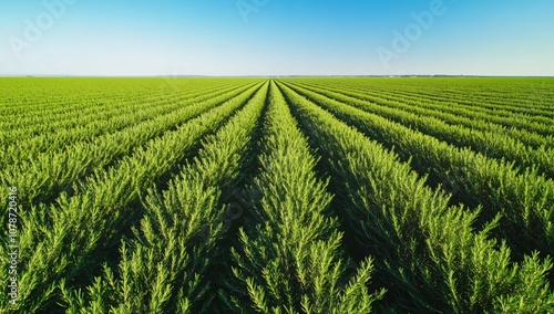 Aerial View of Expansive Rosemary Field