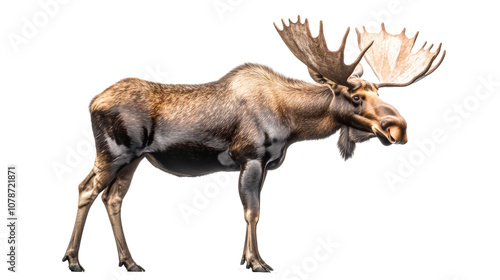 Majestic Alaska Moose on transparent Background for Wildlife Designs photo