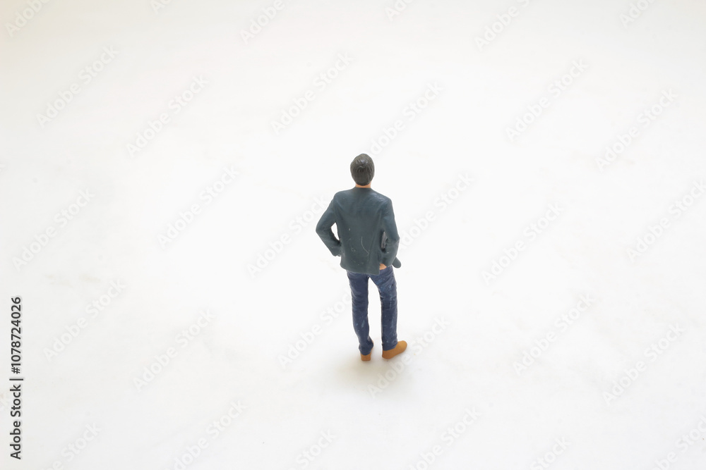 a Miniature Figurine of Casual Man on Simple a Miniature Figurine of Casual Man on Simple
