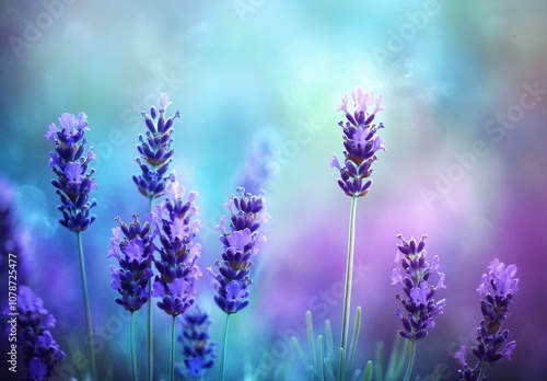 Dreamy Lavender Flowers in Blurred Field