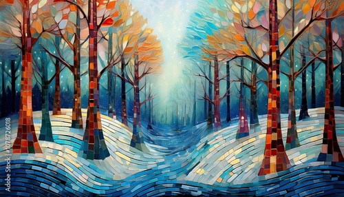 Majestic pine stands tall, branches laden with sparkling snow, silent guardian of the frozen landscape.
