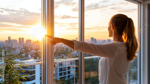 Agent Showcasing Apartment Features Through Large Window Free Download Agent Showcasing Apartment Features Through Large Window - GFXLoad