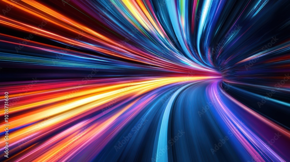 Obraz premium Abstract Speed Lines in a Tunnel