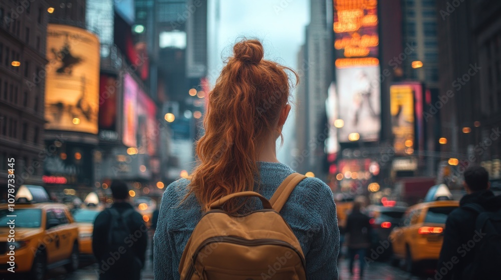 Fototapeta premium Young Woman Exploring the City
