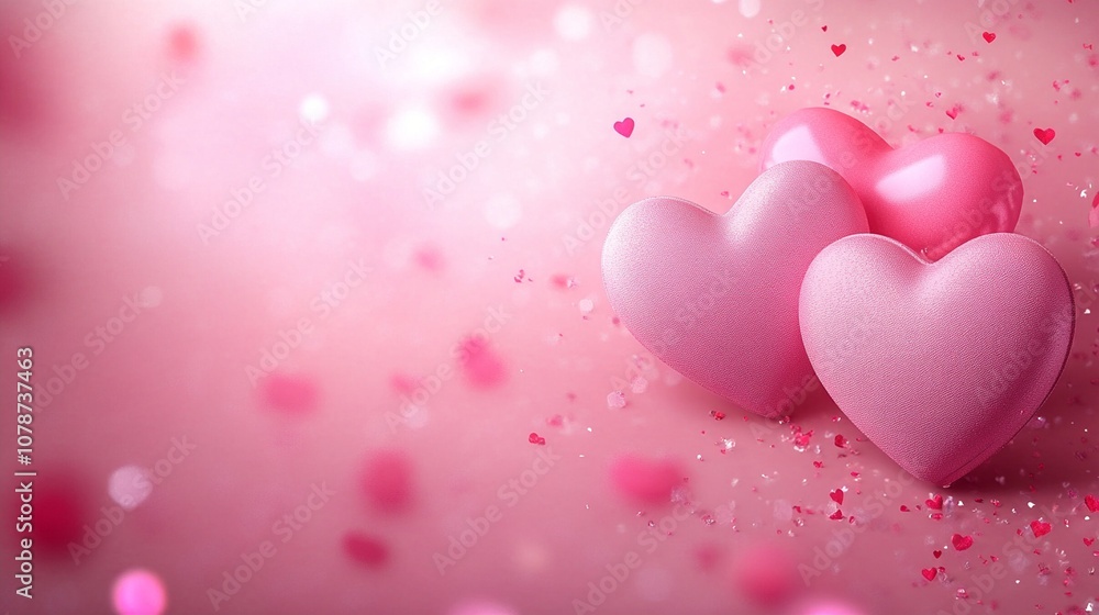 Soft pink and red heart balloons float dreamily against a rosy background, creating a romantic atmosphere perfect for Valentine's Day or love-themed events. Soft pink and red heart balloons float dreamily against a rosy background, creating a romantic atmosphere perfect for Valentine's Day or love-themed events.