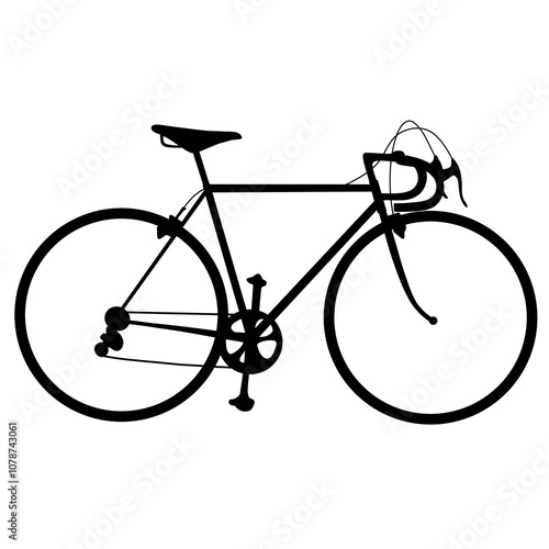 Vintage Road Bicycle vector. Bicycle vector graphic, bicycle silhouette, racing bicycle
