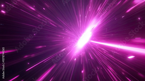 Luminous purple rays move at high speed through space, creating an abstract background with neon pink energy and dynamic motion.