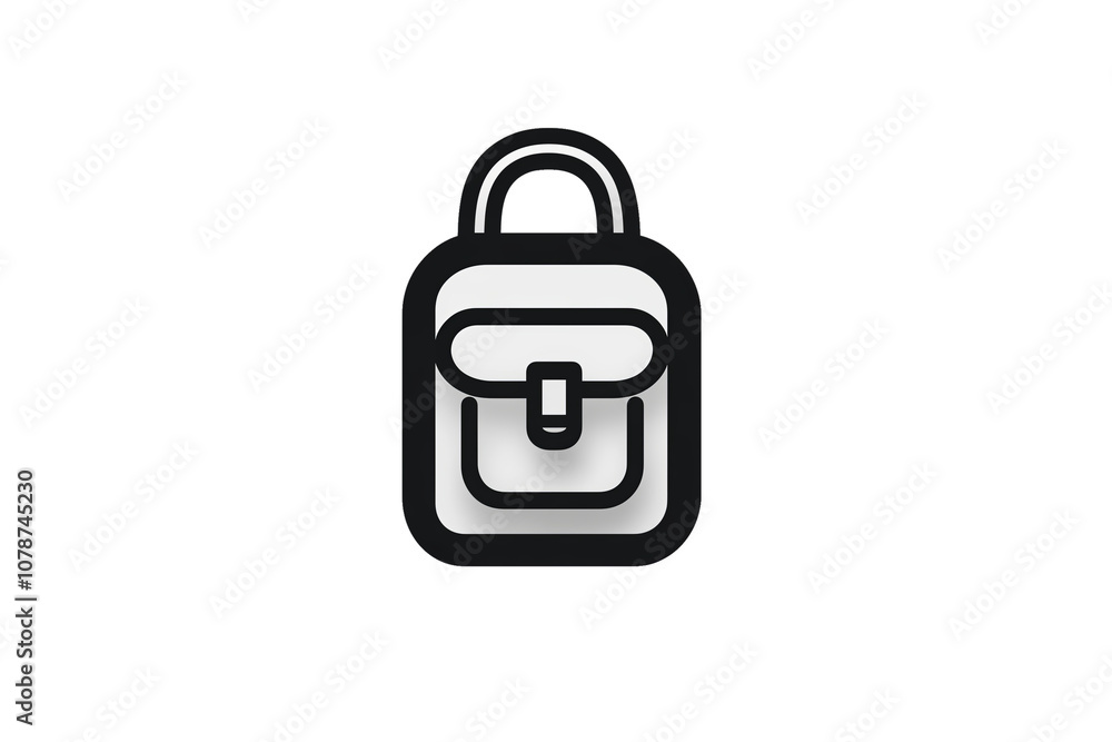 A simple, black-and-white line art illustration of a backpack, designed with clean and modern aesthetics. PNG cut out isolated background. A simple, black-and-white line art illustration of a backpack, designed with clean and modern aesthetics. PNG cut out isolated background.