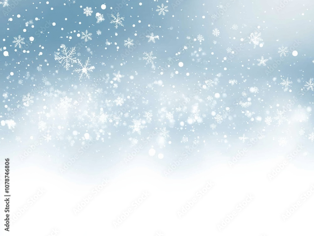 Snowstorm is depicted in the image, with snowflakes falling from the sky Snowstorm is depicted in the image, with snowflakes falling from the sky