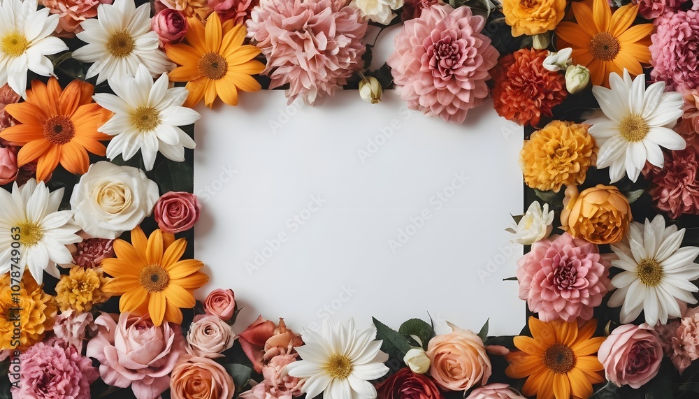 Fototapeta premium A Stunning Empty Poster with a Beautiful Flower Background Perfect for Various Purposes