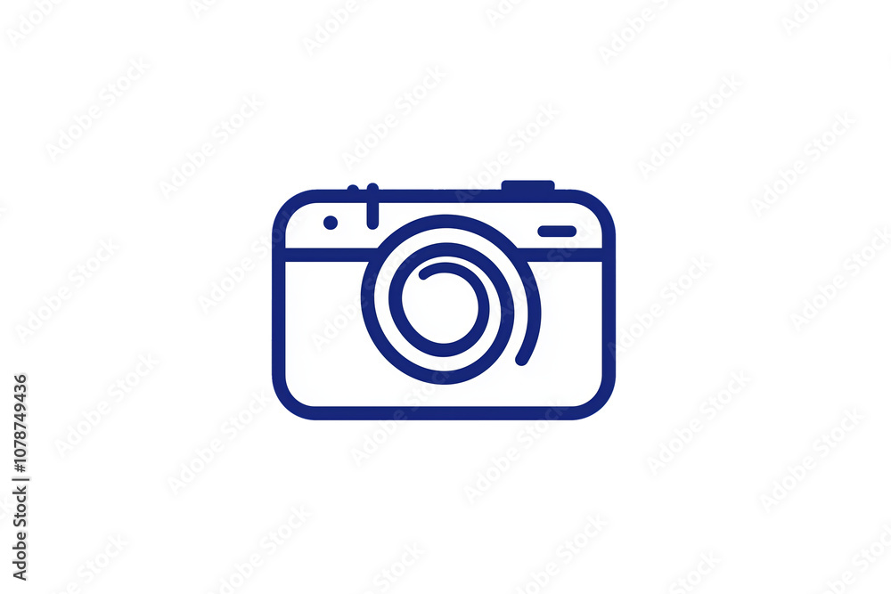 PNG cut out isolated background. A simple blue line-art icon representing a camera, ideal for photography-related applications. PNG cut out isolated background. A simple blue line-art icon representing a camera, ideal for photography-related applications.