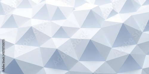 White polygonal surface with glowing tetrahedrons creating a futuristic high-tech 3D wallpaper, concept, tetrahedrons