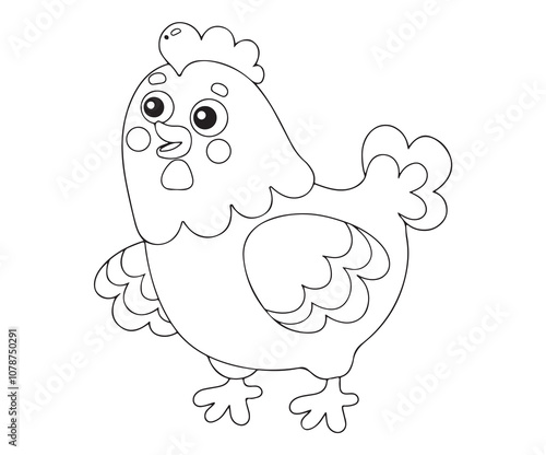 Chicken Coloring Page for kids 022