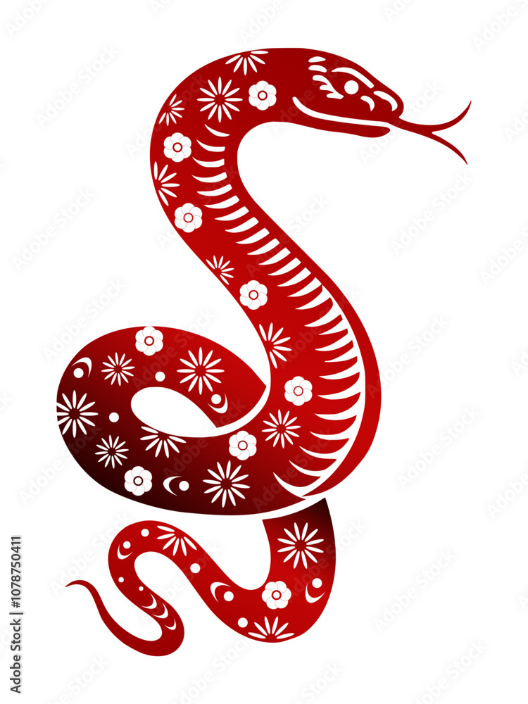 Obraz premium Year of the Snake Embracing Wisdom and Transformation, The Serpent's Year Prosperity and Renewal in Chinese Zodiac, Chinese New Year Celebrating the Mystical Snake.