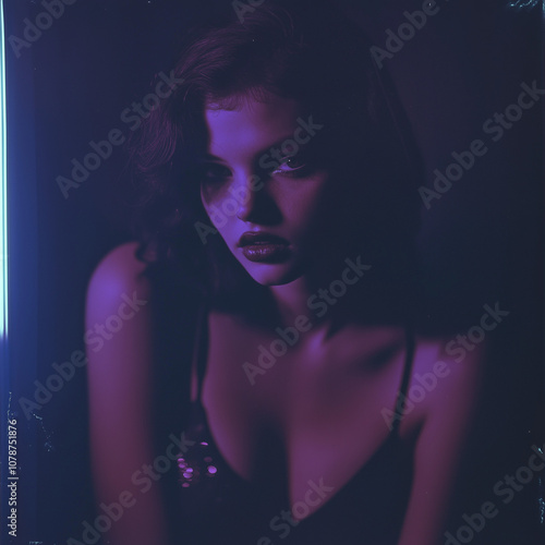 Elegant Professional Portrait of a Female Model in Soft Purple Tones – Perfect for Branding & Marketing