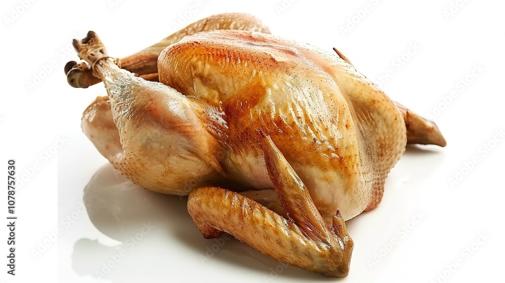 A Juicy Roast Turkey Placed Alone on a Clean White Background. Mouthwatering Thanksgiving or Holiday Centerpiece in a Simple Setting. A Juicy Roast Turkey Placed Alone on a Clean White Background. Mouthwatering Thanksgiving or Holiday Centerpiece in a Simple Setting.