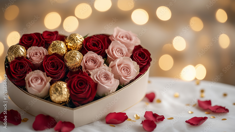 Roses and pralines for valentines day Roses and pralines for valentines day