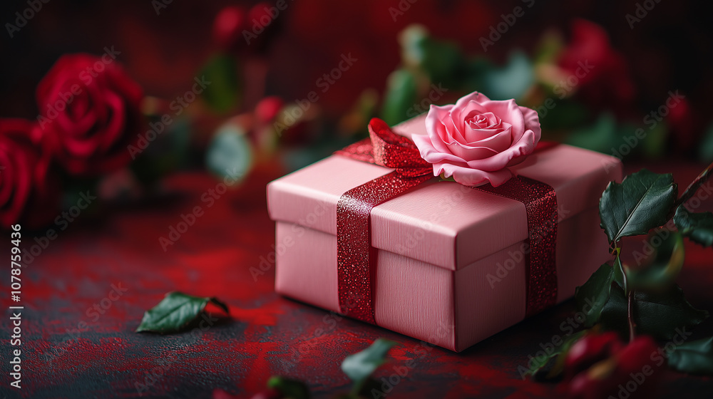 A gift with roses for wedding or valentines day A gift with roses for wedding or valentines day
