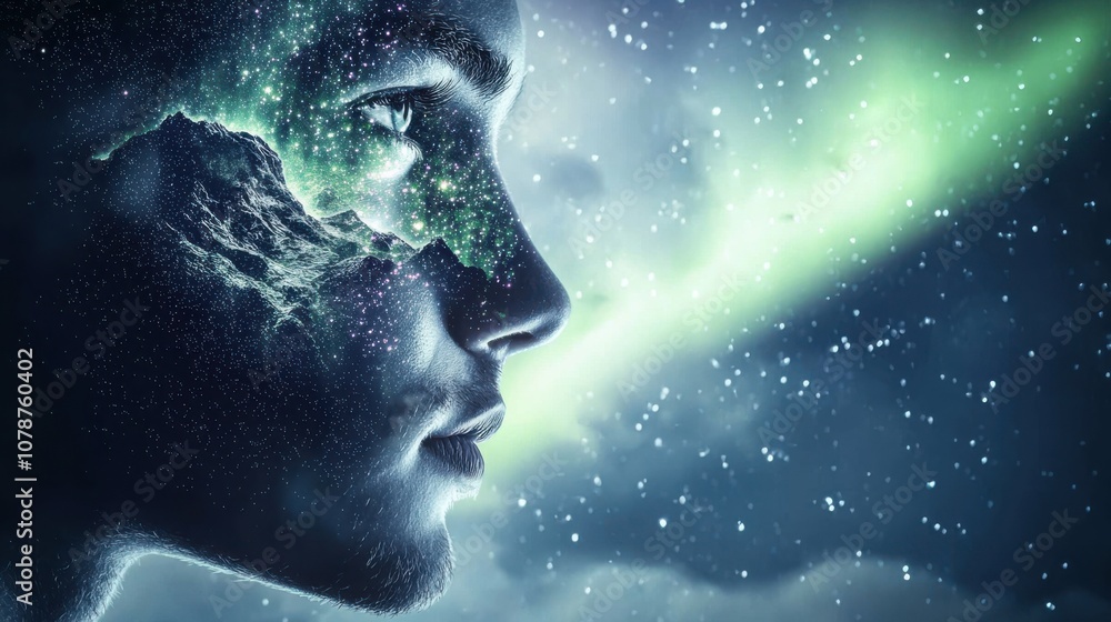 Explore the cosmic connection between human emotion and the universe in surreal artistry Explore the cosmic connection between human emotion and the universe in surreal artistry