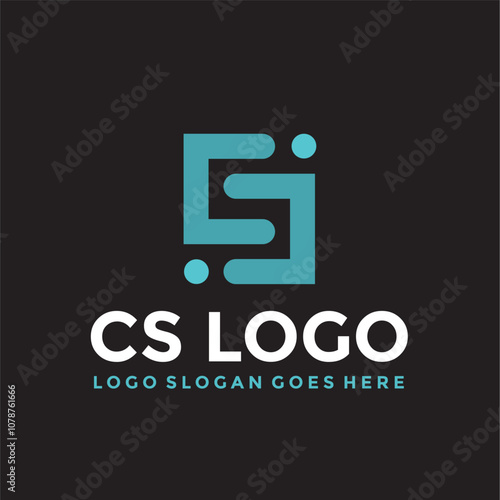 CS SC Letter technology logo vector image