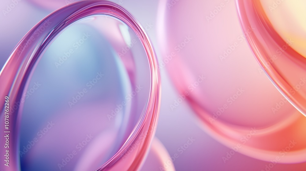 Abstract composition of transparent circular shapes with smooth edges in soft gradient hues of pink, purple, and orange creating a modern artistic background Abstract composition of transparent circular shapes with smooth edges in soft gradient hues of pink, purple, and orange creating a modern artistic background