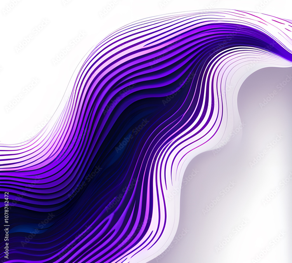 Vibrant abstract waves in purple color, modern design poster background, Generative AI Vibrant abstract waves in purple color, modern design poster background, Generative AI