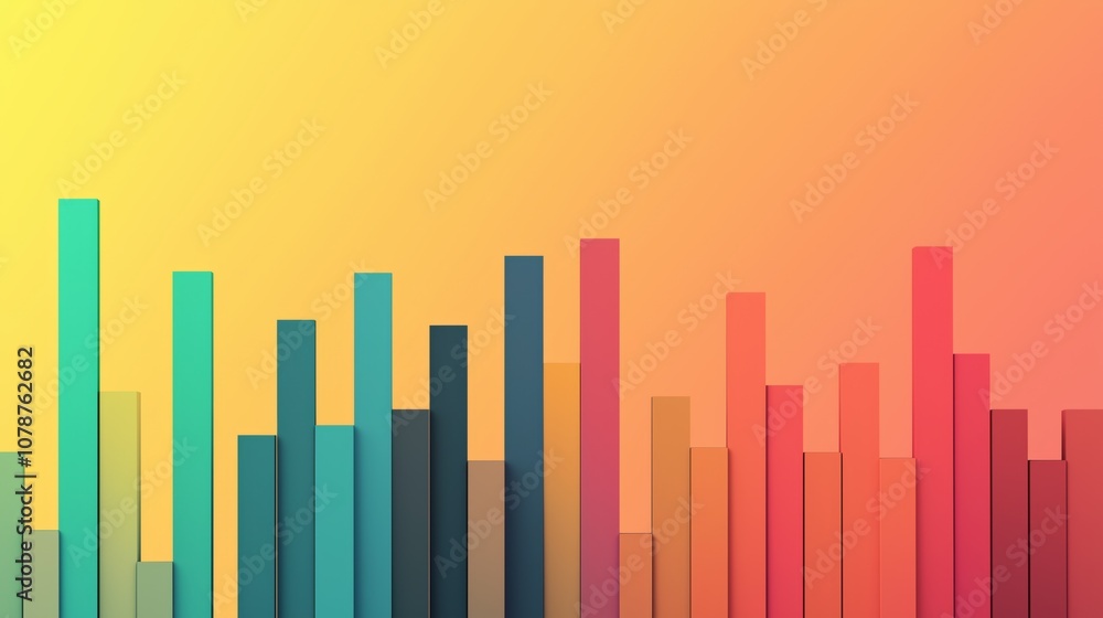 Colorful Abstract Bar Graph Visualization with Gradient Background Illustrating Data Trends and Analysis for Business Success and Financial Insights Colorful Abstract Bar Graph Visualization with Gradient Background Illustrating Data Trends and Analysis for Business Success and Financial Insights