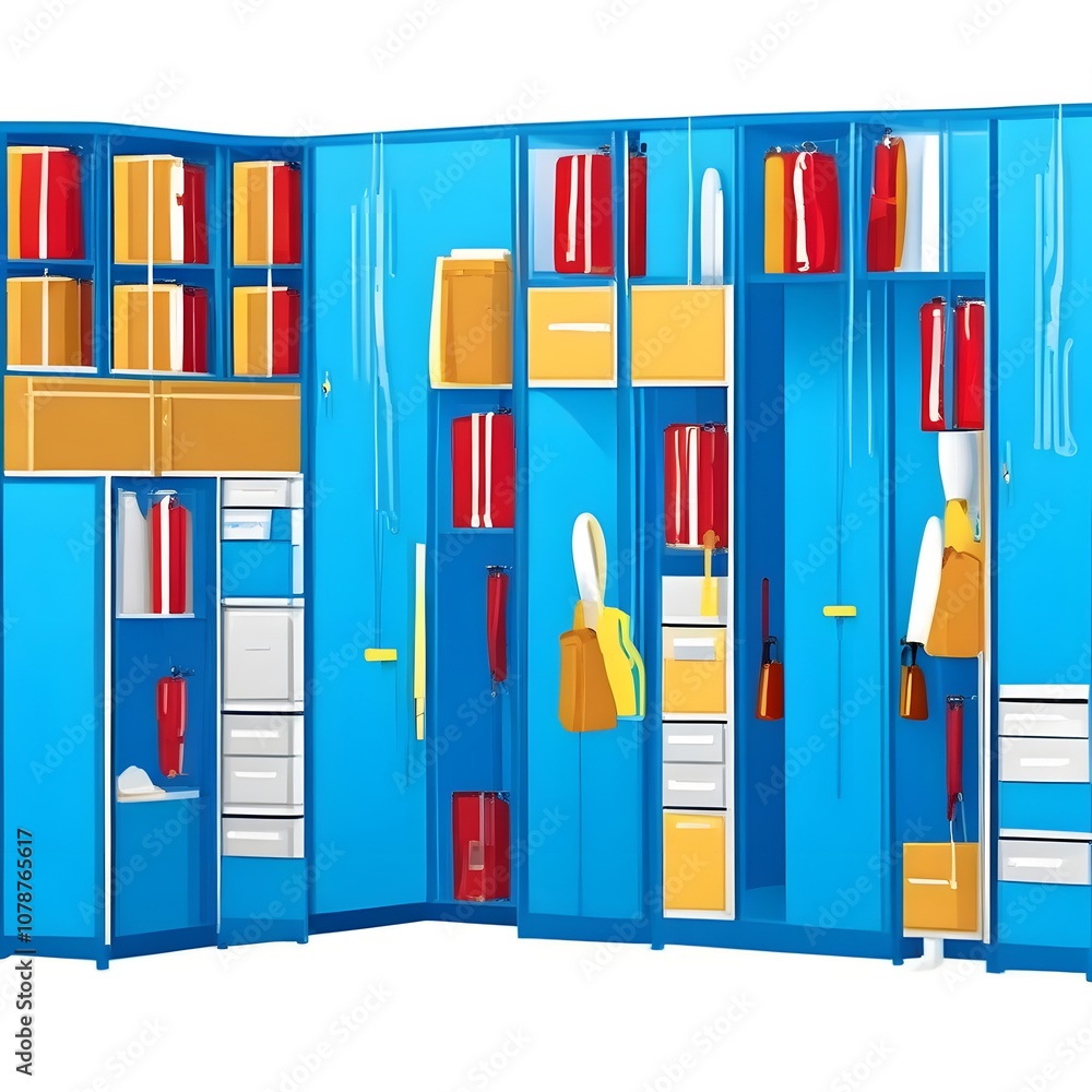 Classroom lockers vector illustration Classroom lockers vector illustration