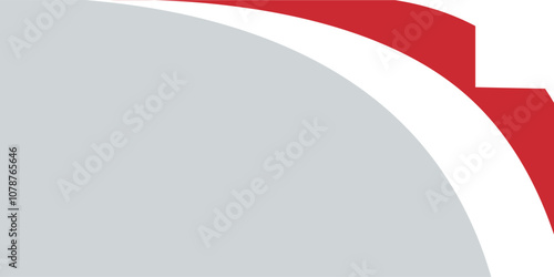 Red curve on a white background vector. Dynamic shapes composition. Creative illustration for poster, web, landing, cover, greeting, EPS 1