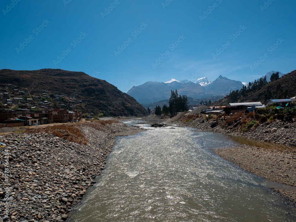 Santa River that Passes near the Wilcachocha Lagoon in Huaraz in the Ancash Region, Peru