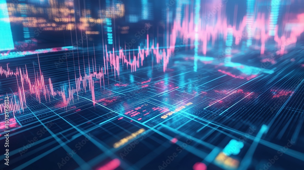 Futuristic Stock Market Data Streams on Glowing Grids Reflecting Real-Time Financial Activity Futuristic Stock Market Data Streams on Glowing Grids Reflecting Real-Time Financial Activity