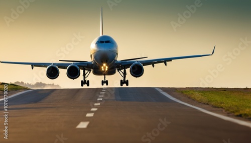 An airplane taking off from a runway 605