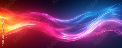 Abstract Background with Blue and Pink Glowing Waves