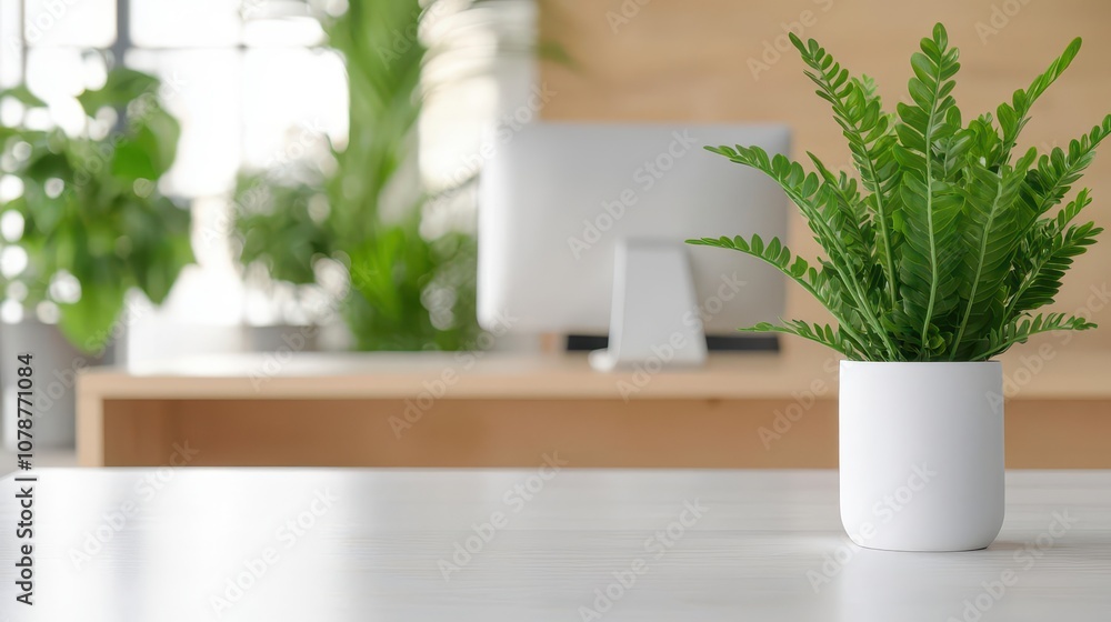 Openconcept office with minimalist decor, featuring white desks, light wood accents, and large windows for natural light Openconcept office with minimalist decor, featuring white desks, light wood accents, and large windows for natural light