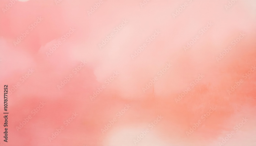 Soft Blush and Peach Watercolor Gradient Background with Gentle Abstract Flowing Shapes. Ideal for Romantic Web Design, Minimalist Art Prints, Calming Digital Wallpaper or Elegant Social Media Banner