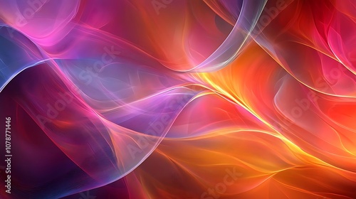 Abstract Background with Red, Orange, and Purple Waves