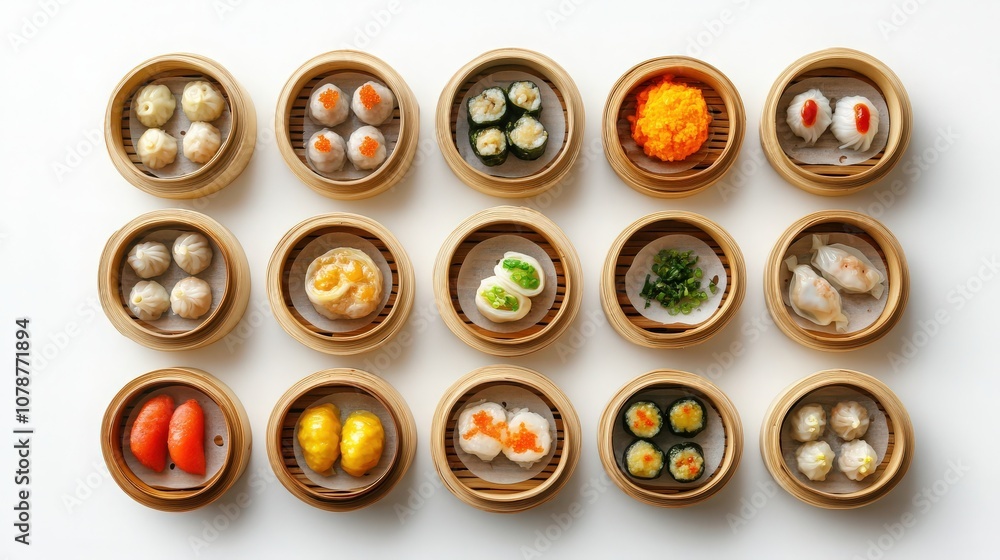 dim sum on white background dim sum on white background