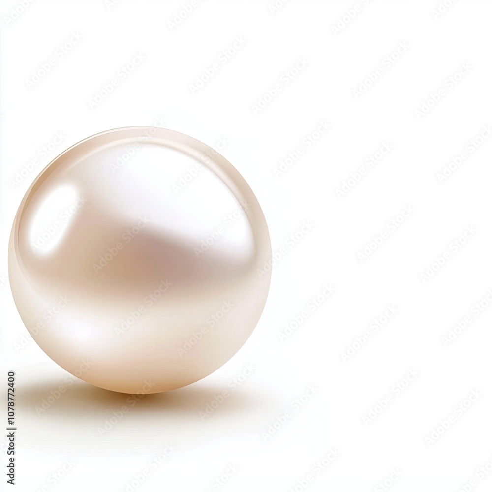 Obraz premium A Single Lustrous Pearl Resting on a Soft Surface Highlighting Its Natural Beauty