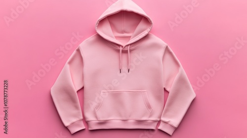 Pink Hoodie on Pink Background