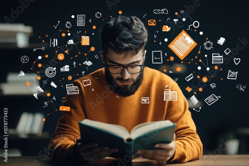 A college student engages in deep reading to unlock knowledge and enhance academic success through focused study techniques